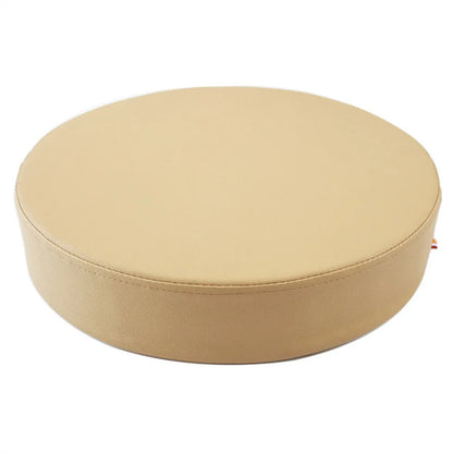 Coussin rond pratique en cuir, épais et doux, rembourré, lavable et imperméable.