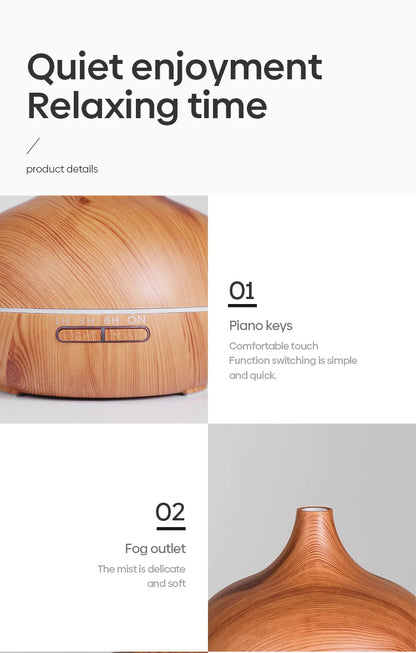 Diffuseur d’huiles essentielles 500ml – Ambiance relaxante à la maison.