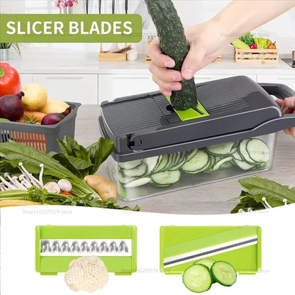Hachoir de cuisine portable multifonctionnel, râpe à légumes, trancheuse, râpe à pommes de terre et carottes, robot culinaire pour fruits et légumes