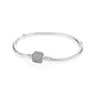 Bracelet jonc en argent 925 avec breloque cœur — Élégance intemporelle