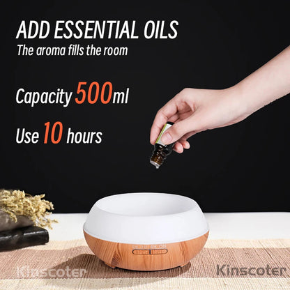 Diffuseur d’huiles essentielles 500ml – Ambiance relaxante à la maison.