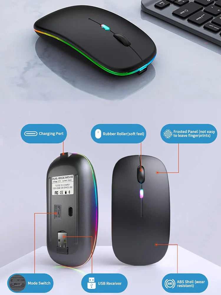 Souris sans fil Bluetooth – Silencieuse et universelle.