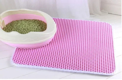 Tapis de litière double couche pour chat — Étanche, antidérapant et facile à nettoyer