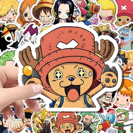 55 autocollants One Piece mignons de dessin animé pour personnalisé votre : skateboard, coque de téléphone, ordinateur portable, moto, imperméables, style anime.
