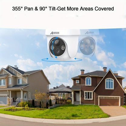 Caméra de surveillance HD 1296p solaire — Vision nocturne, détection de mouvement et rotation PTZ